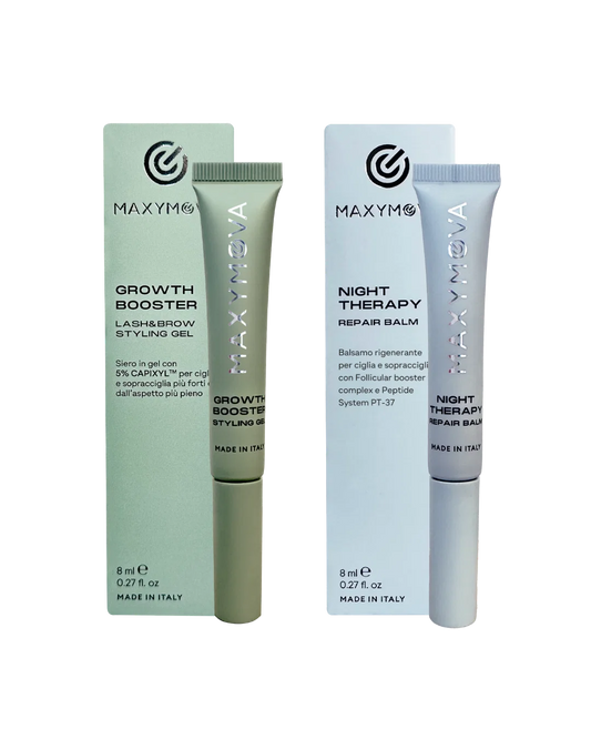SET 2 SERUMS— Lash &amp; Brow Growth Booster + Night Therapy Repair Balm